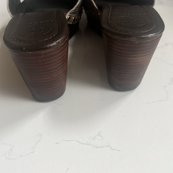 Tory Burch Leather Platform Slide. Snake Print Sz 8 - Picture 7 of 8